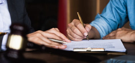 Close up of hands writing
